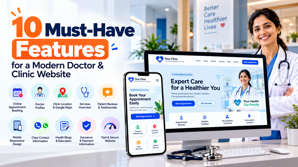 doctor clinic website features